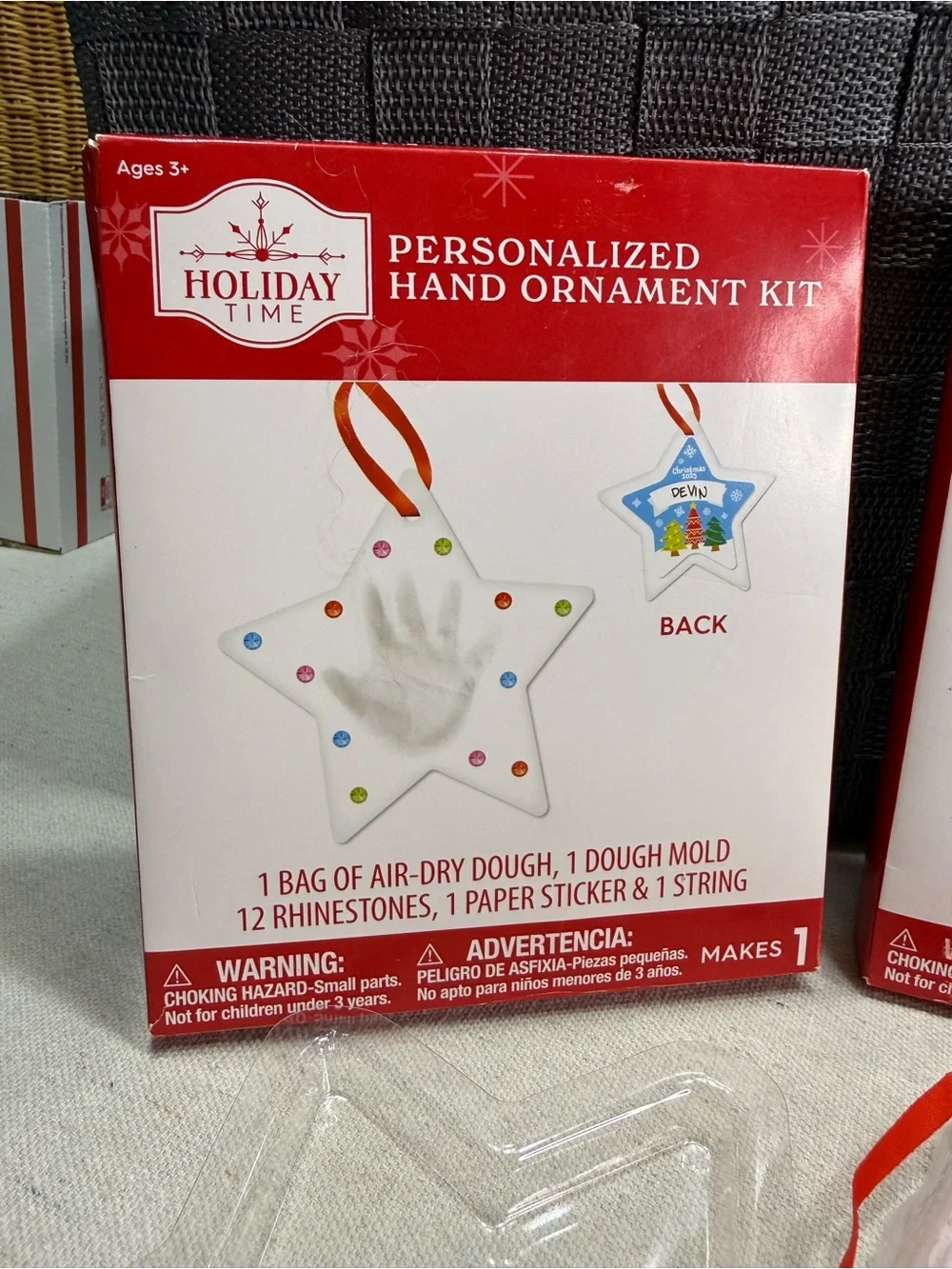 Holiday Time Personalized Star Hand Ornament Kit - Set of 2 - NWT